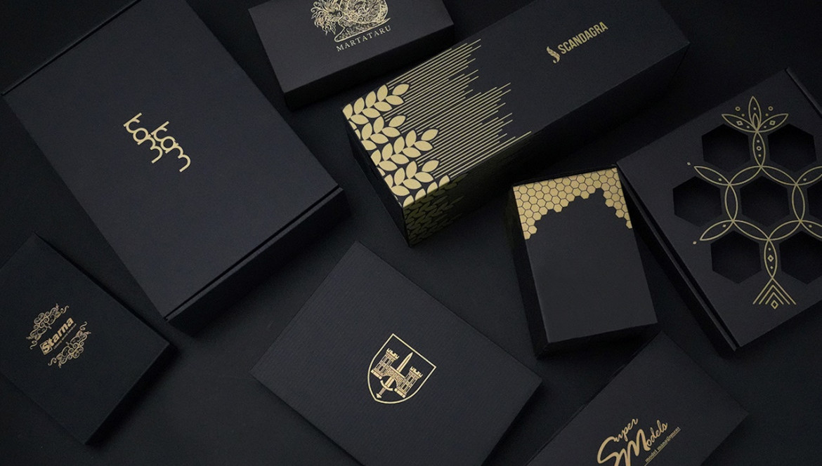 Gold Printing on Boxes. Examples